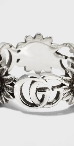 gucci ring flowers|Gucci GG Marmont Sterling Silver Flower Ring .